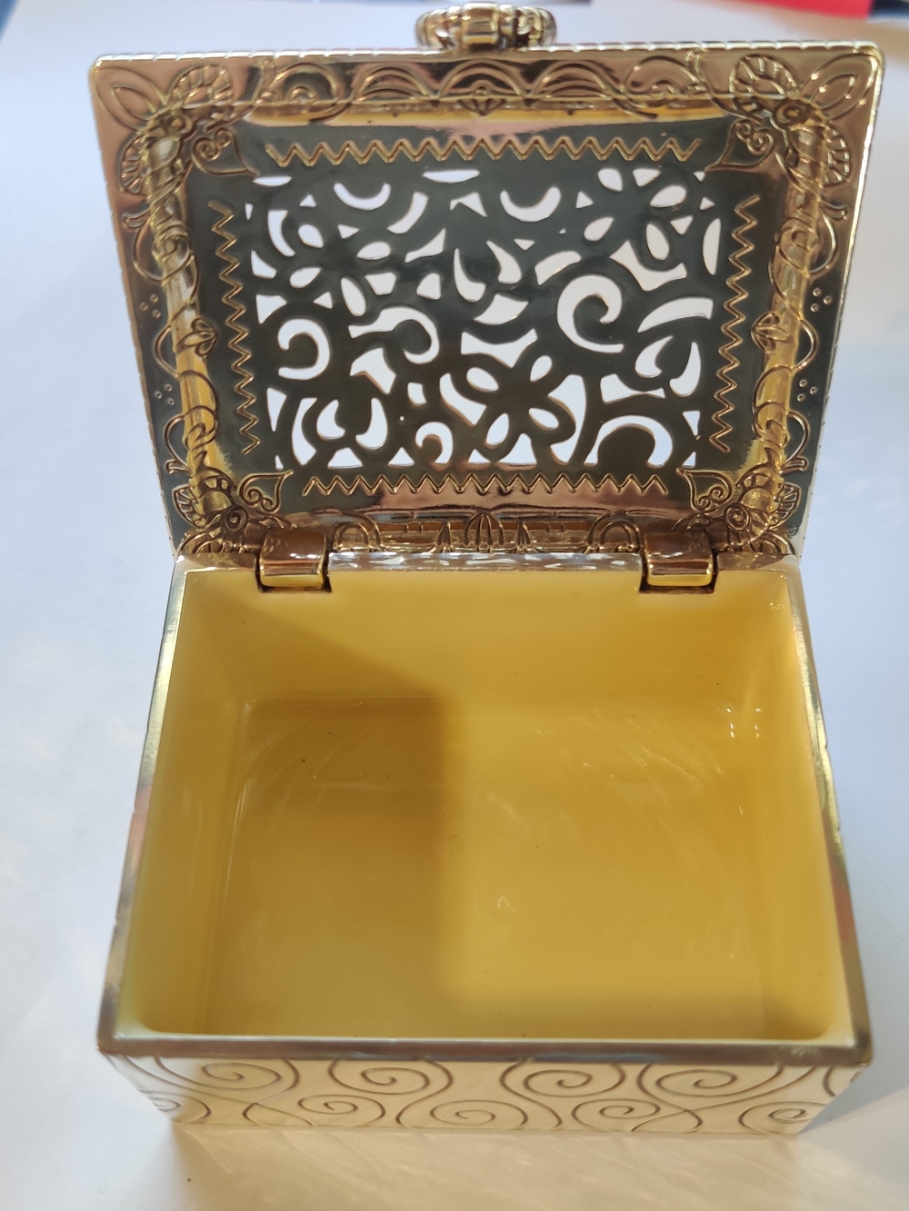 Brighton Silver Gold Filigree Jewelry Box - Picture 2 of 9